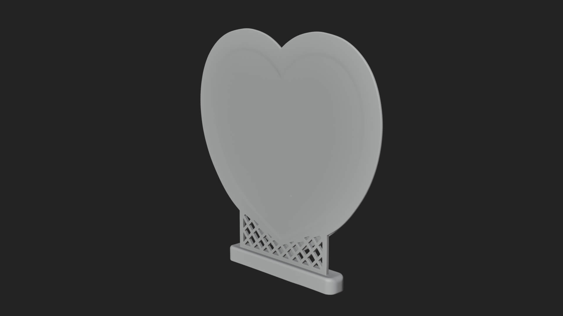 Ornate Framed Heart Plaque Design 47 3D Print Model 3D Model