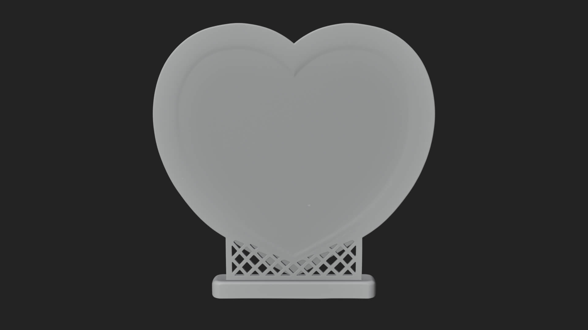 Ornate Framed Heart Plaque Design 47 3D Print Model 3D Model