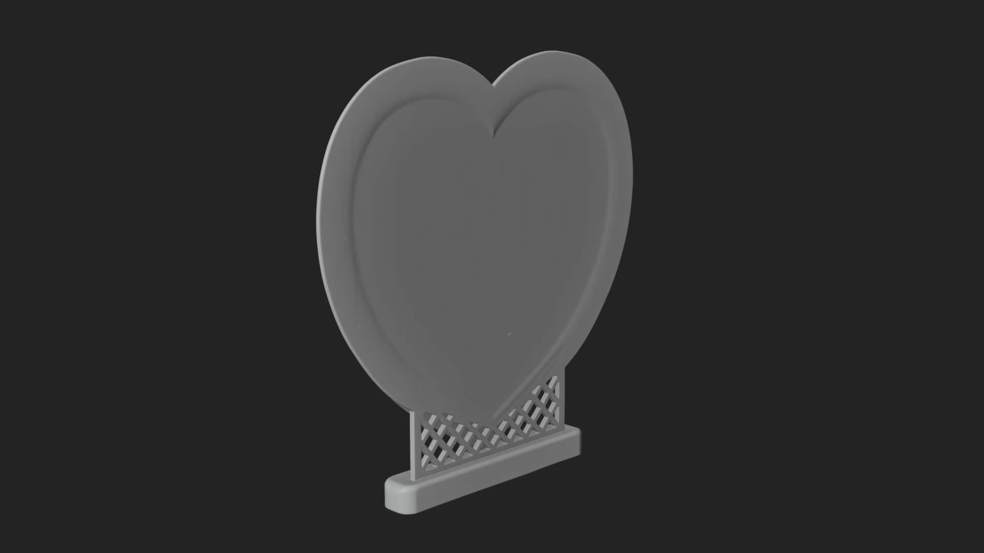 Ornate Framed Heart Plaque Design 47 3D Print Model 3D Model