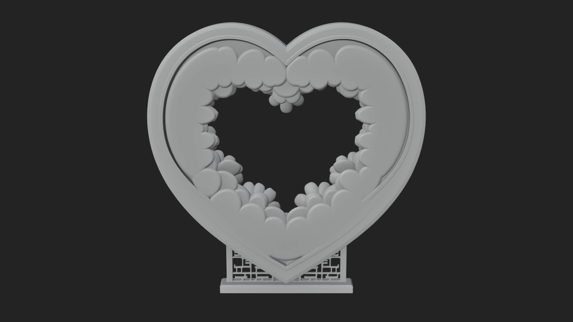 Ornate Framed Heart Plaque Design 48 3D Print Model 3D Model