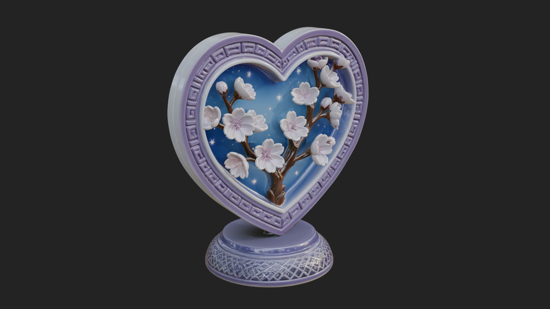 Ornate Framed Heart Plaque Design 50 3D Print Model 3D Model