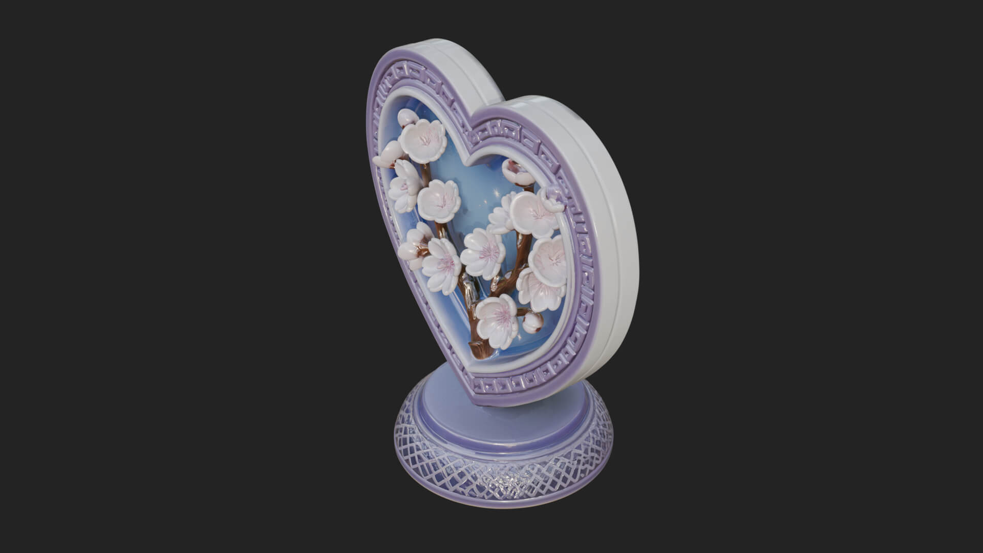 Ornate Framed Heart Plaque Design 50 3D Print Model 3D Model