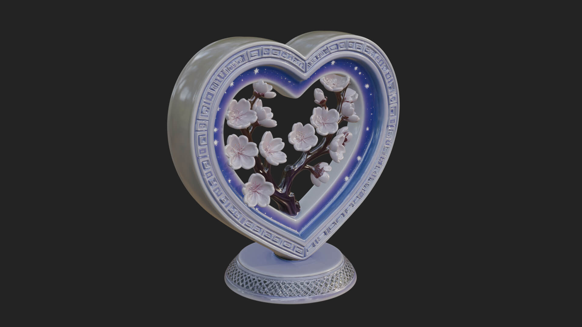 Ornate Framed Heart Plaque Design 51 3D Print Model 3D Model