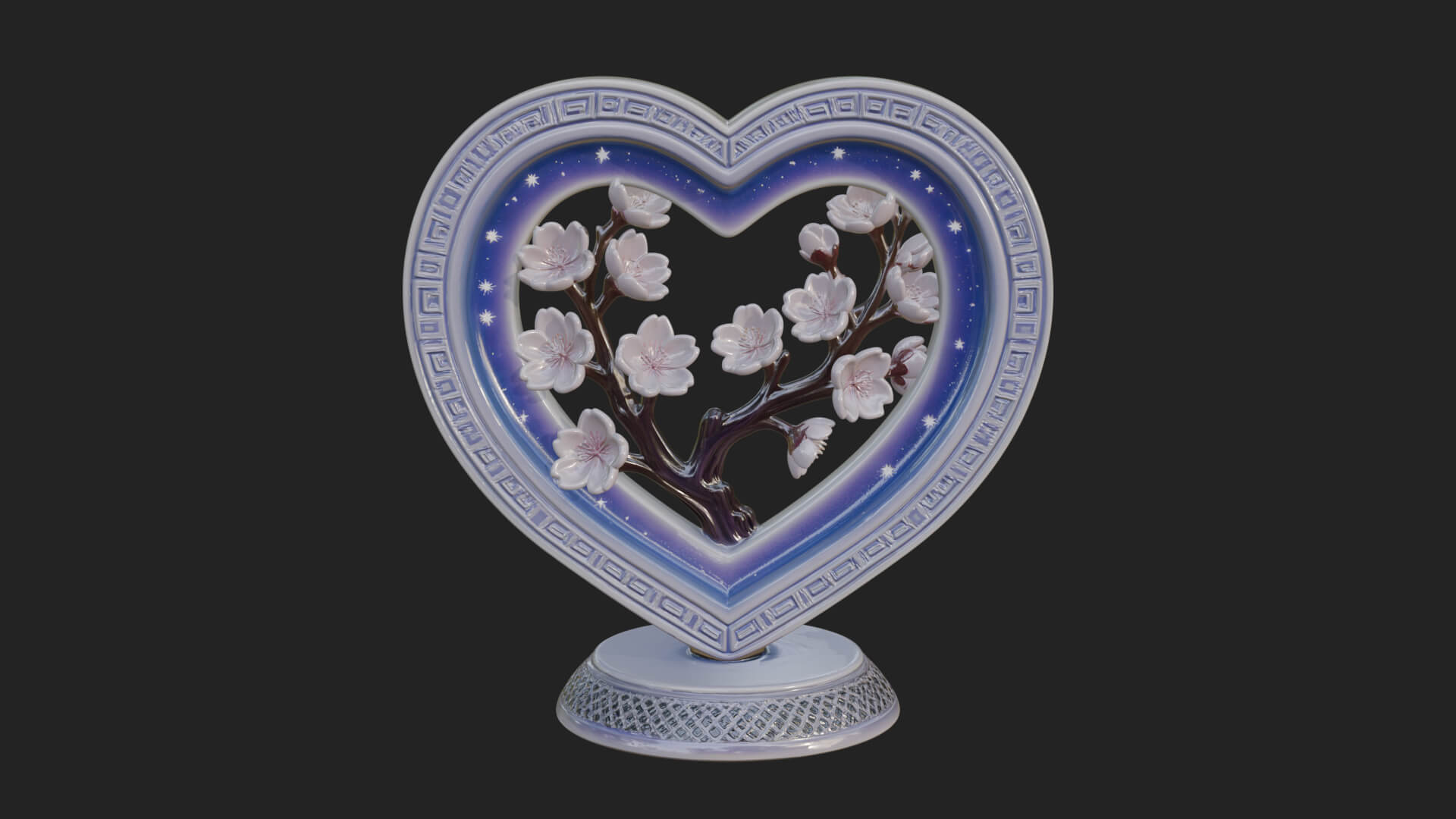 Ornate Framed Heart Plaque Design 51 3D Print Model 3D Model