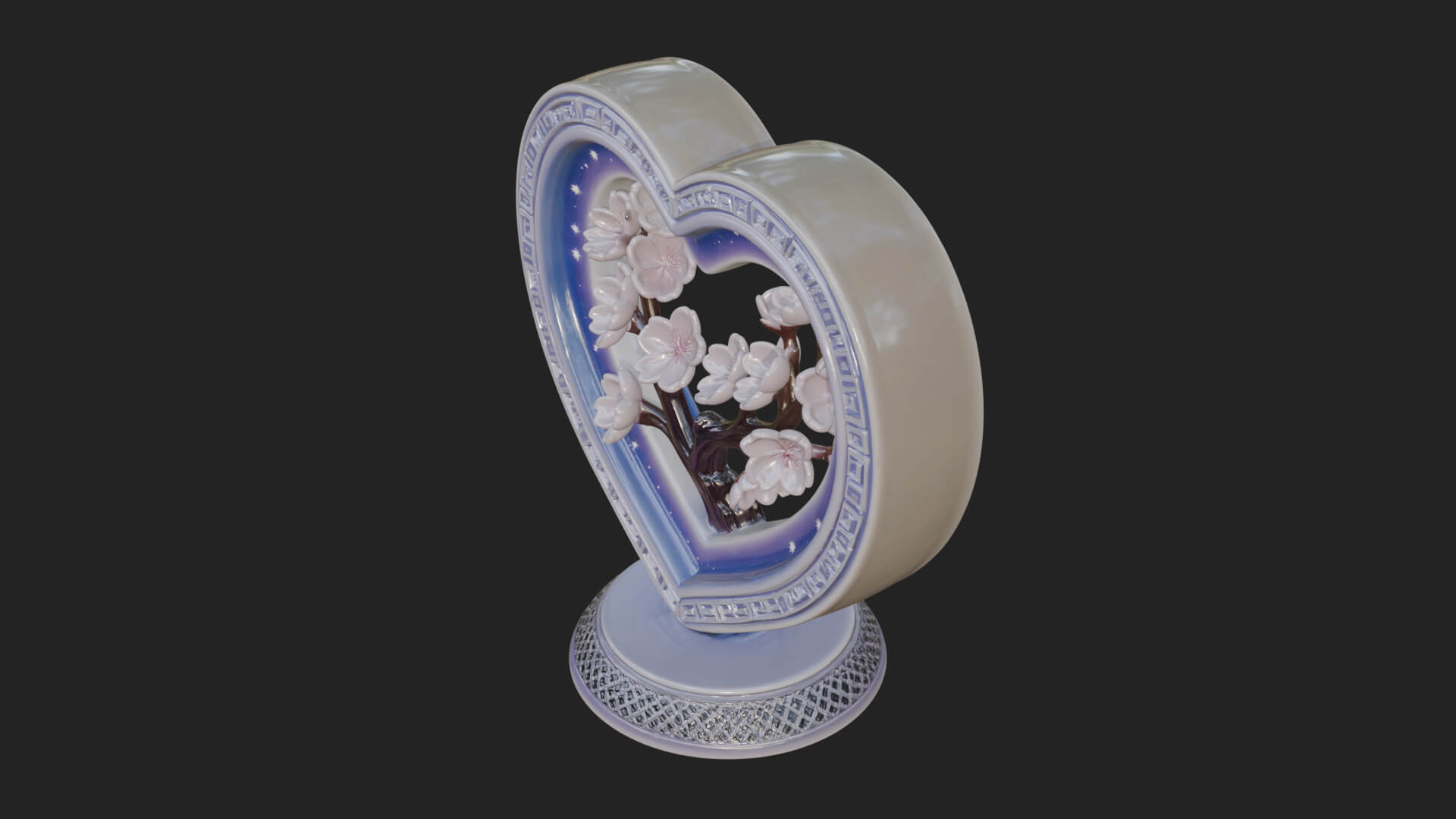 Ornate Framed Heart Plaque Design 51 3D Print Model 3D Model