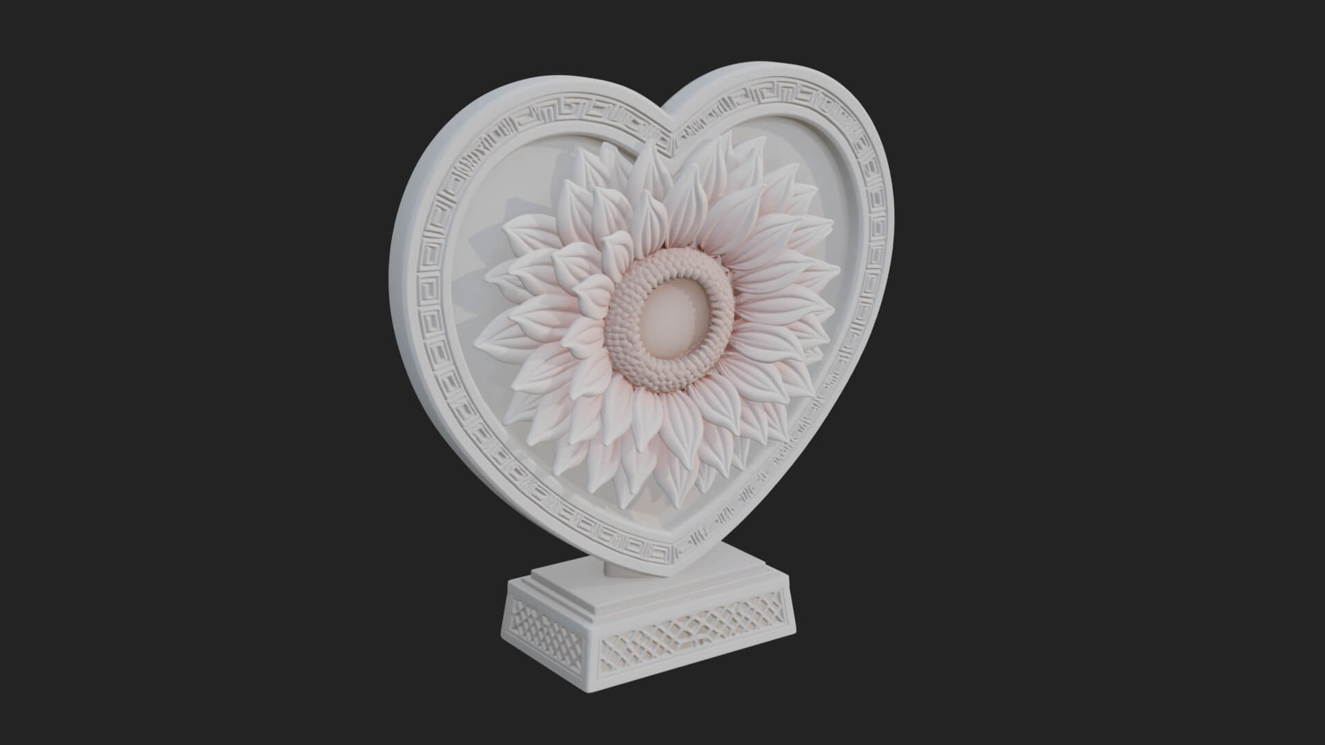 Ornate Framed Heart Plaque Design 52 3D Print Model 3D Model