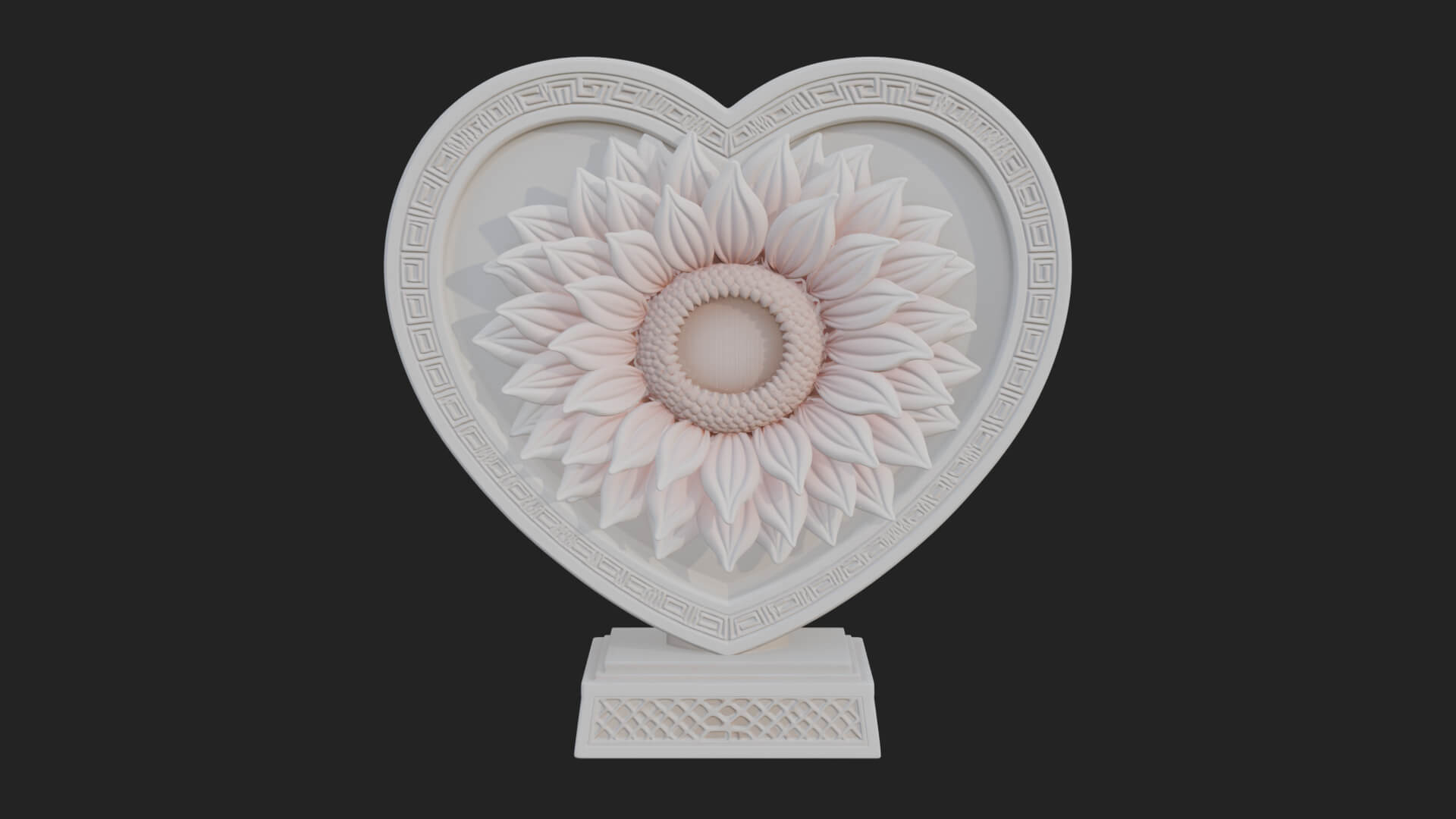 Ornate Framed Heart Plaque Design 52 3D Print Model 3D Model