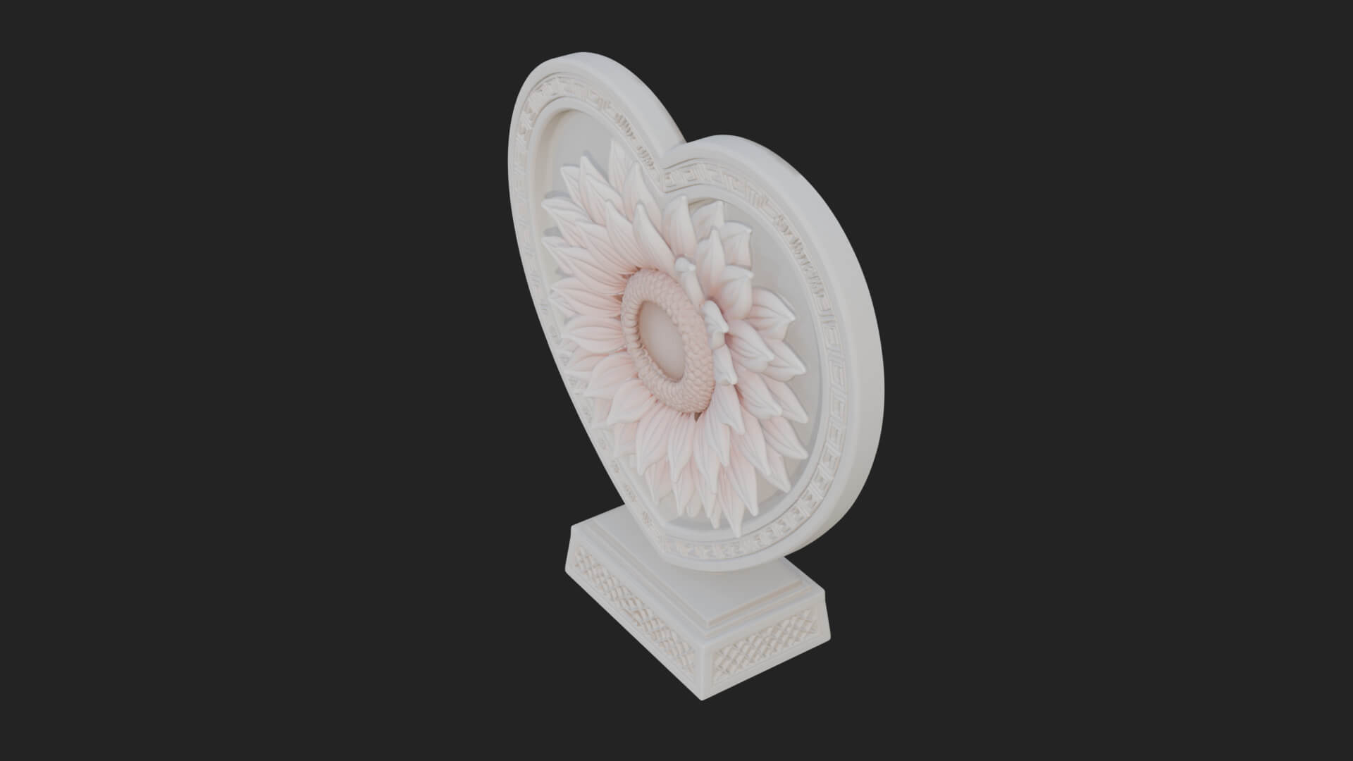 Ornate Framed Heart Plaque Design 52 3D Print Model 3D Model
