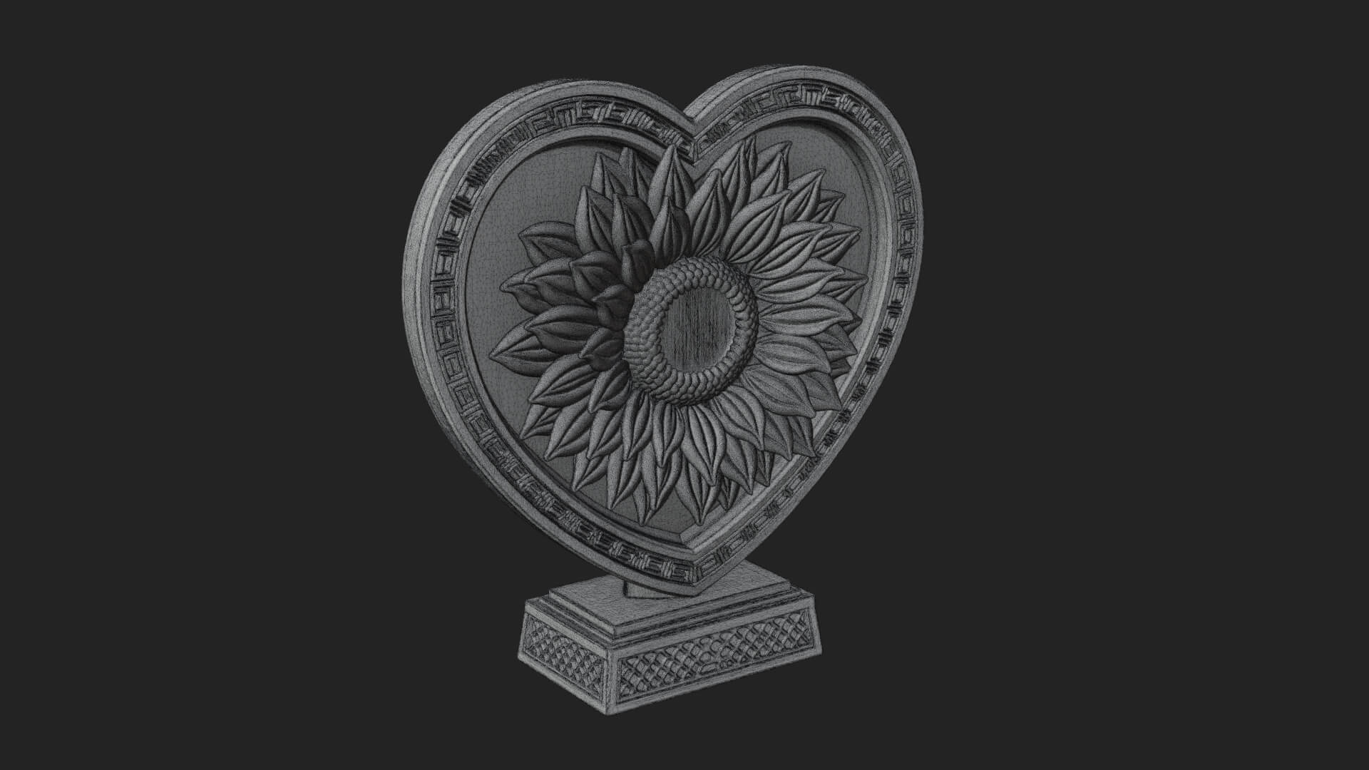 Ornate Framed Heart Plaque Design 52 3D Print Model 3D Model