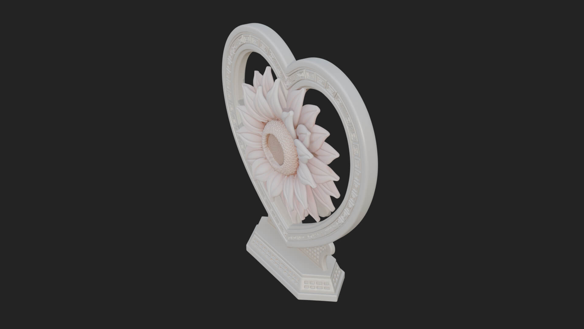 Ornate Framed Heart Plaque Design 53 3D Print Model 3D Model