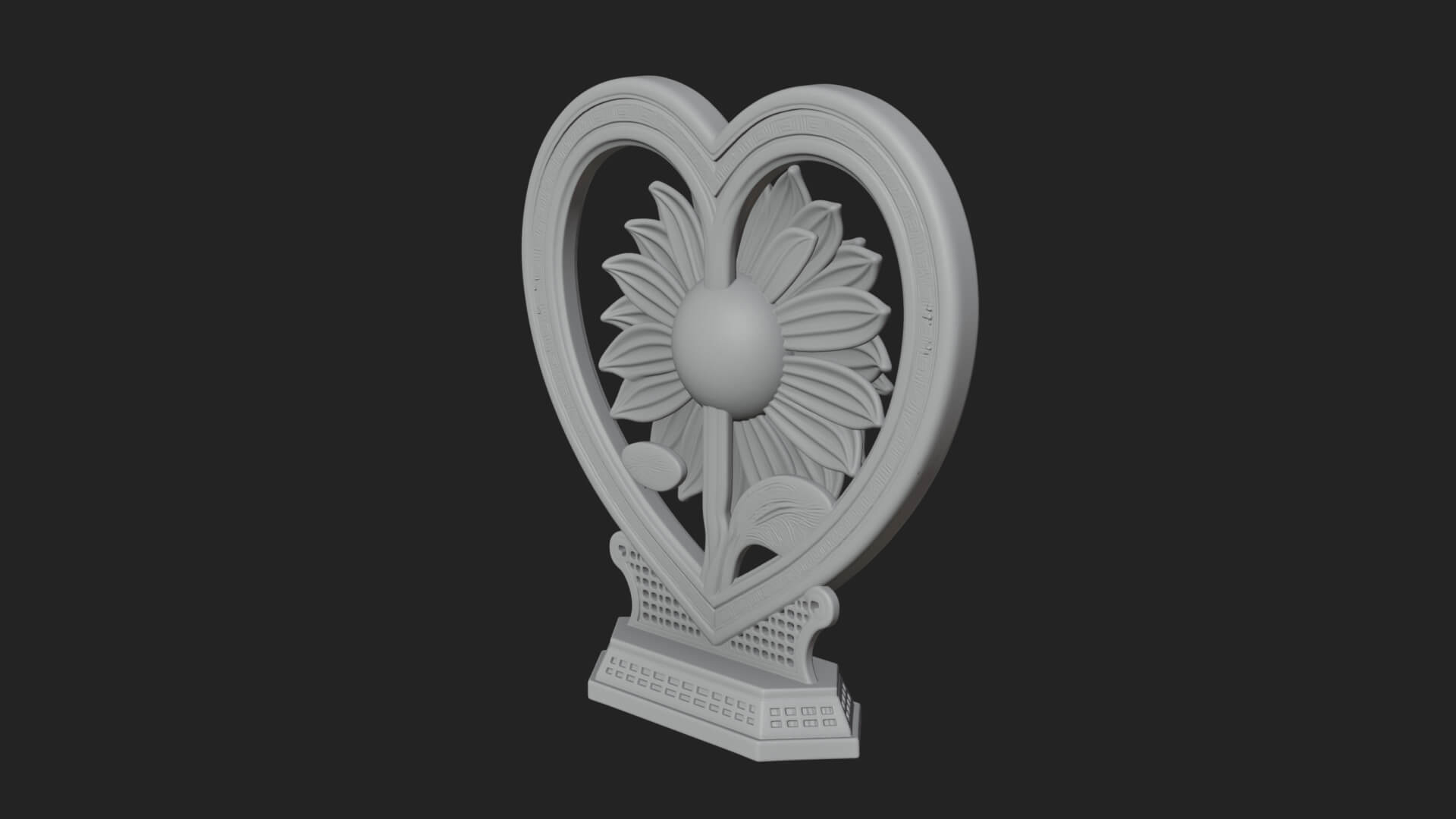 Ornate Framed Heart Plaque Design 53 3D Print Model 3D Model