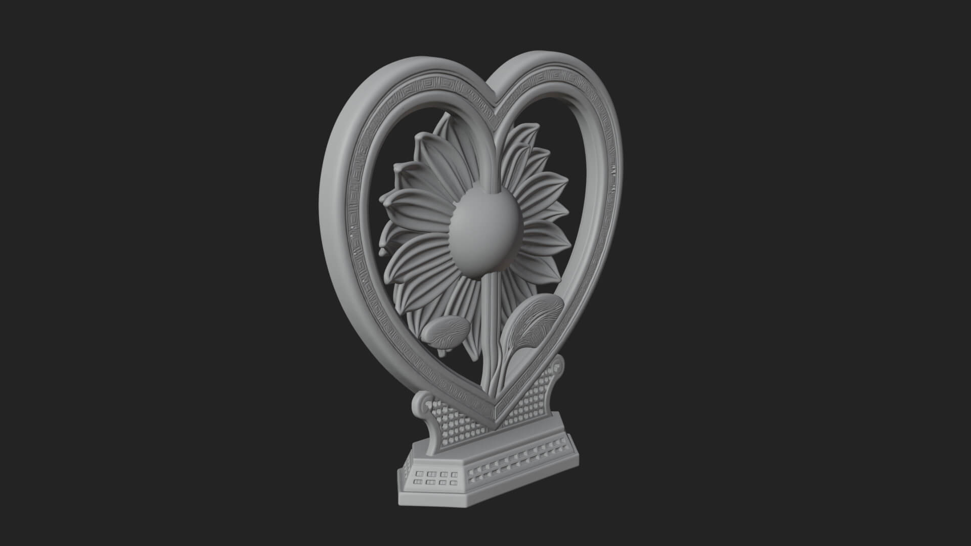 Ornate Framed Heart Plaque Design 53 3D Print Model 3D Model