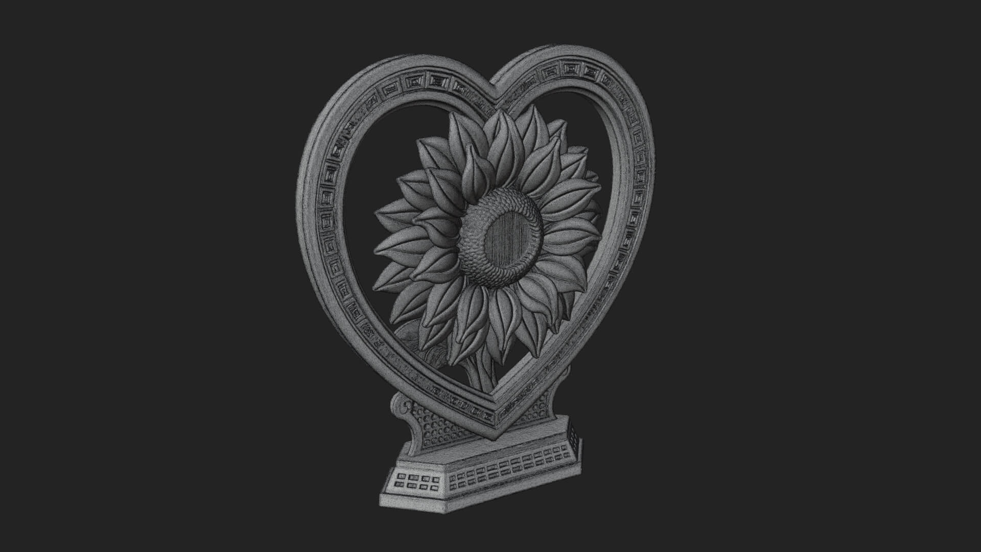 Ornate Framed Heart Plaque Design 53 3D Print Model 3D Model