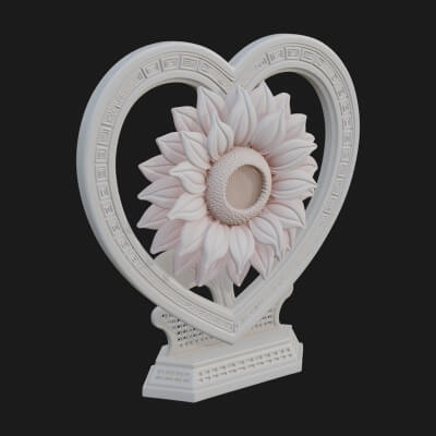 Ornate Framed Heart Plaque Design 53 3D Print Model