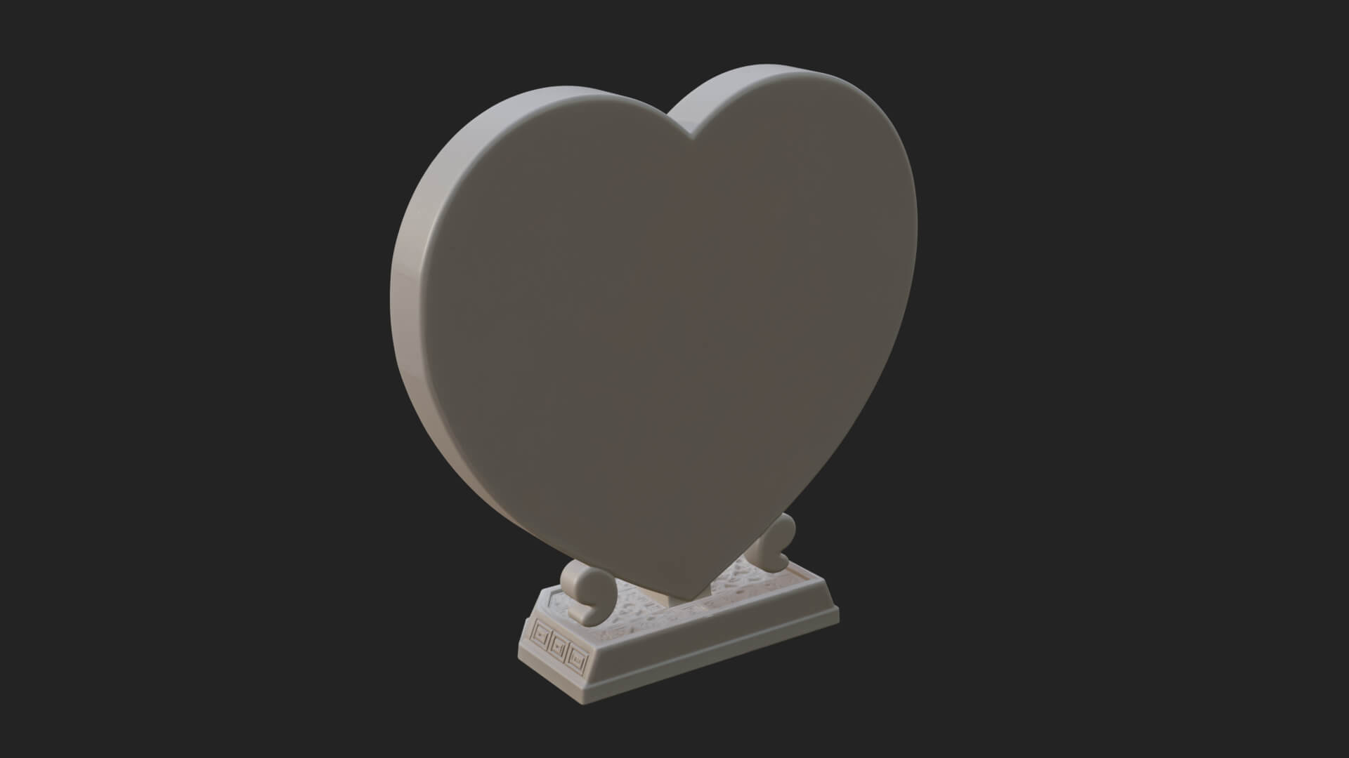 Ornate Framed Heart Plaque Design 54 3D Print Model 3D Model