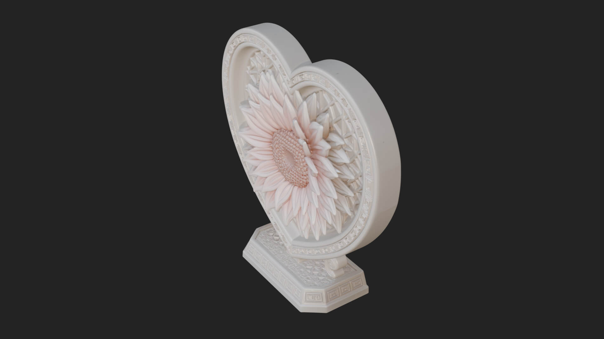Ornate Framed Heart Plaque Design 54 3D Print Model 3D Model