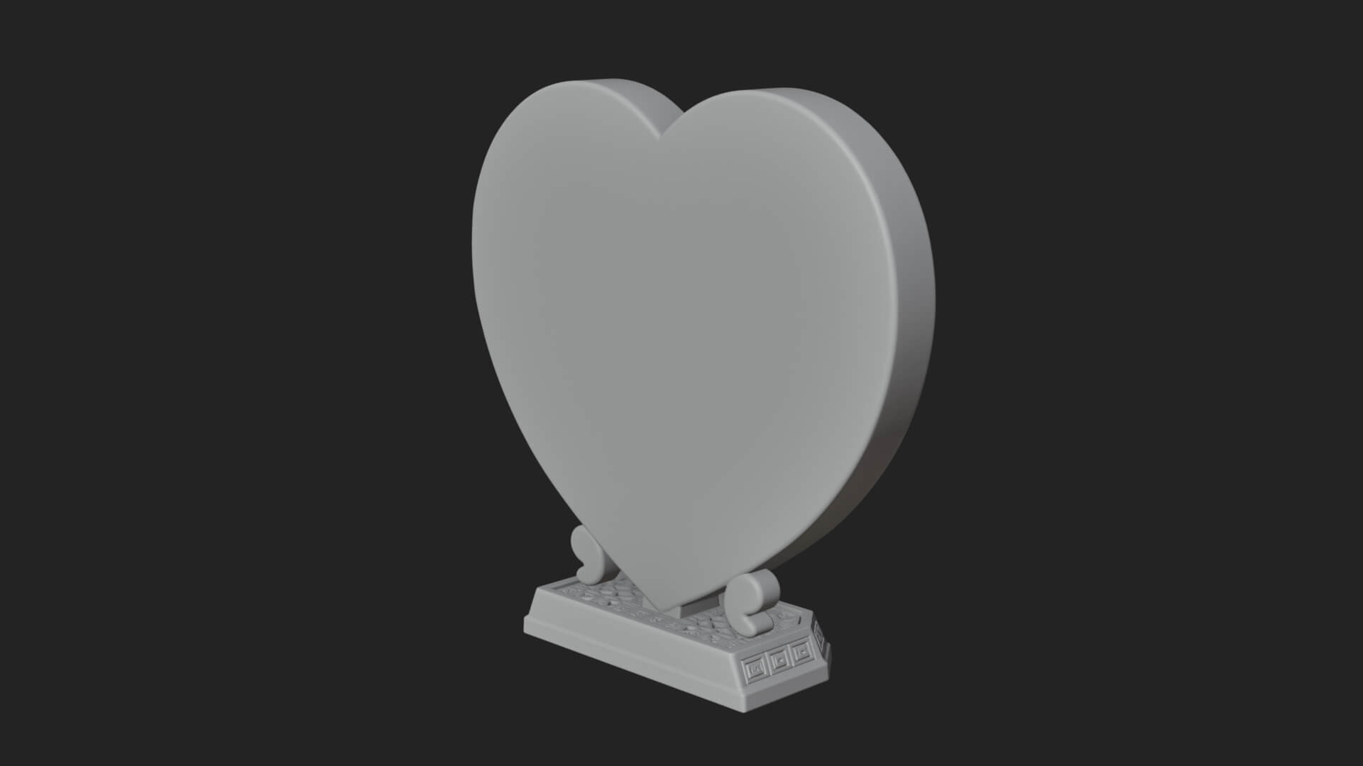 Ornate Framed Heart Plaque Design 54 3D Print Model 3D Model
