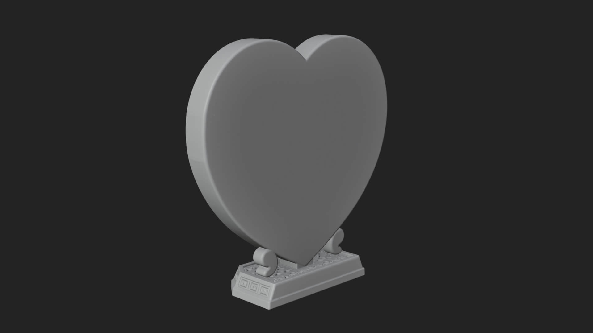 Ornate Framed Heart Plaque Design 54 3D Print Model 3D Model