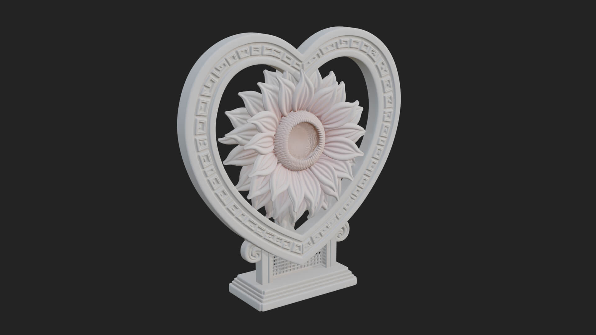 Ornate Framed Heart Plaque Design 55 3D Print Model 3D Model