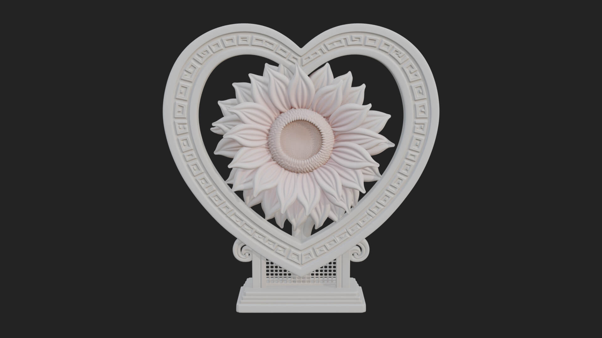 Ornate Framed Heart Plaque Design 55 3D Print Model 3D Model