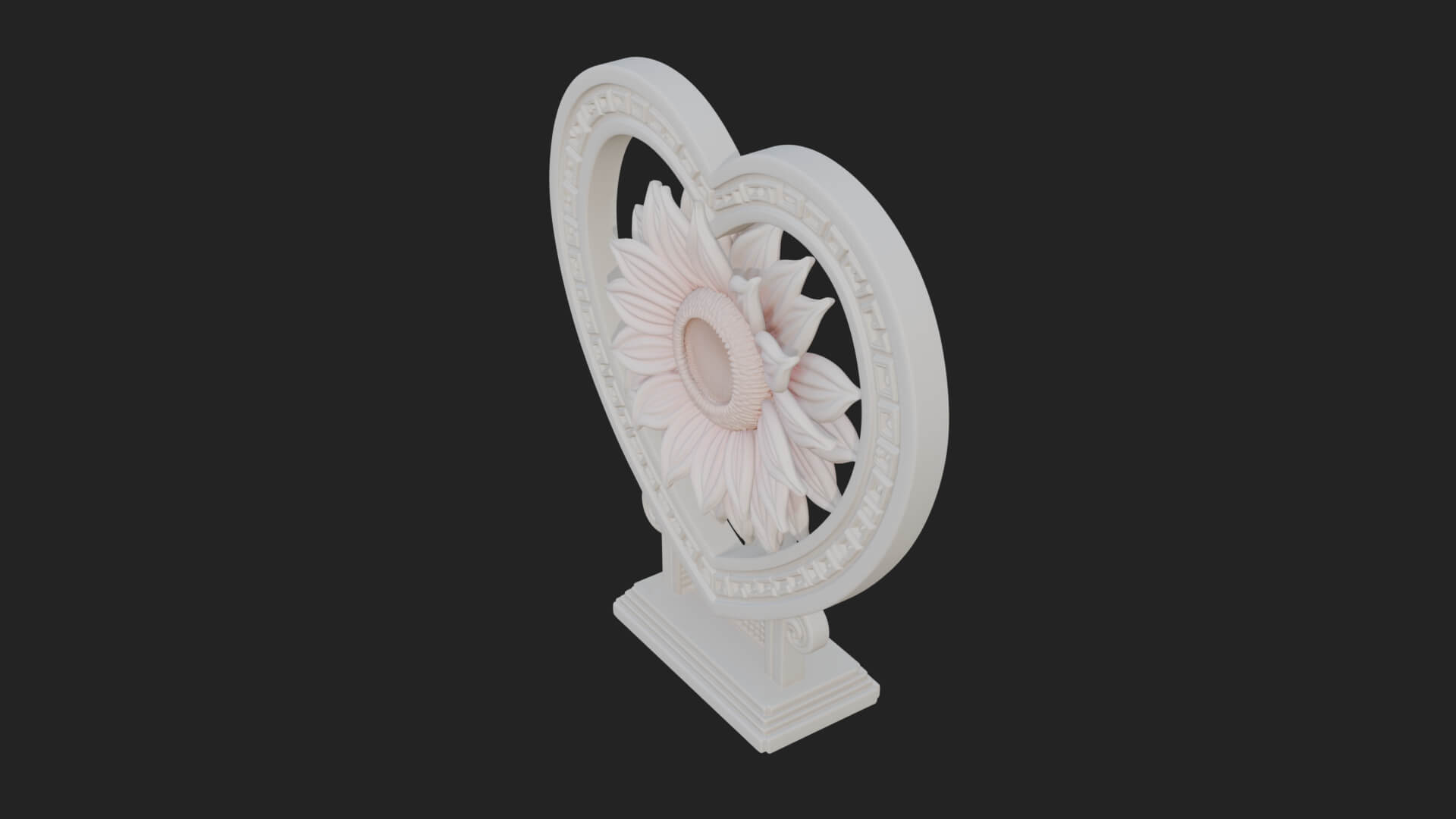 Ornate Framed Heart Plaque Design 55 3D Print Model 3D Model