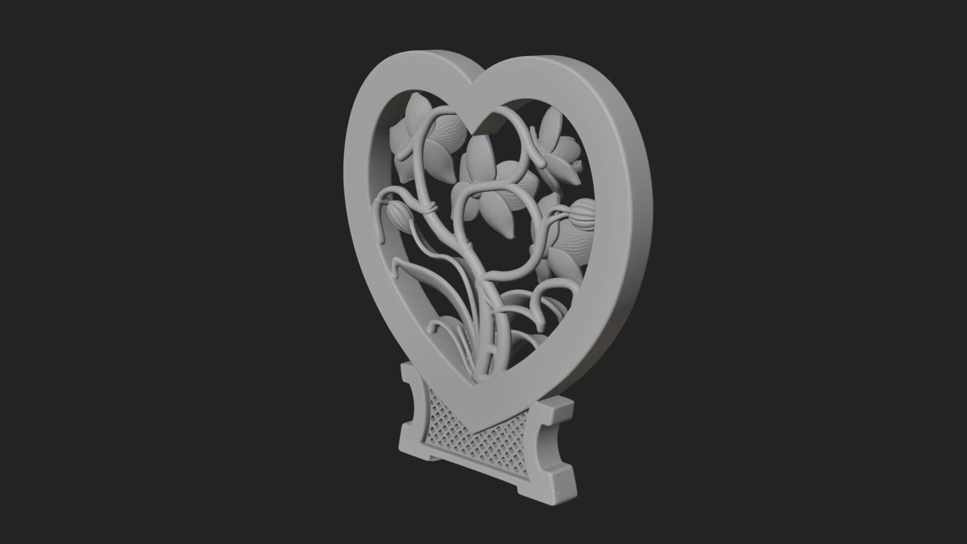 Ornate Framed Heart Plaque Design 56 3D Print Model 3D Model