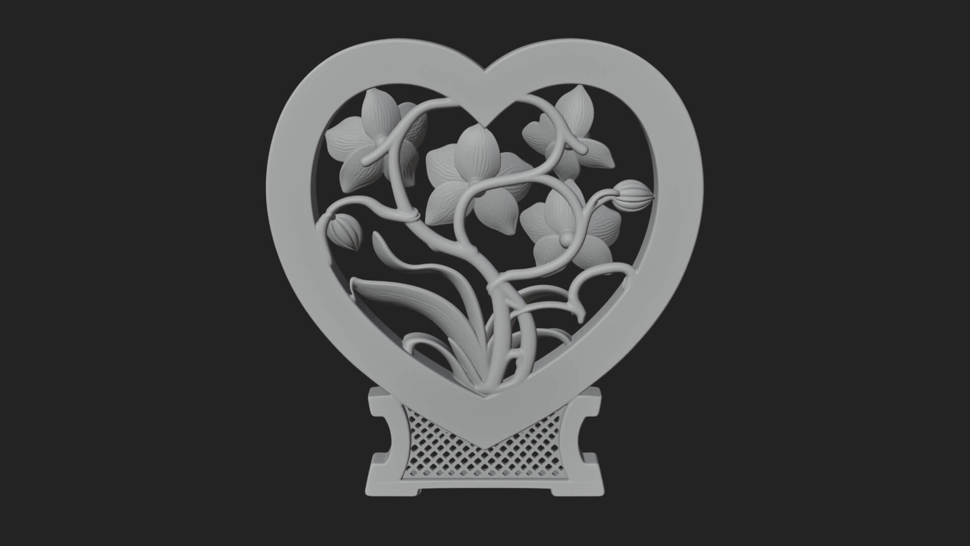 Ornate Framed Heart Plaque Design 56 3D Print Model 3D Model