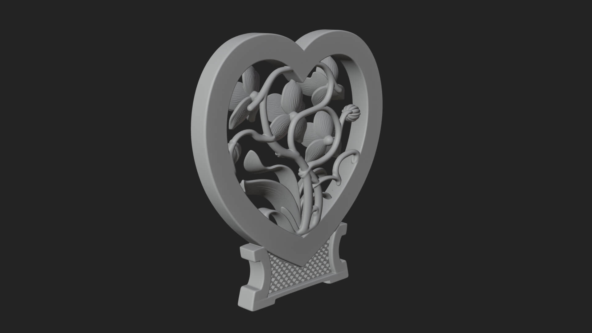 Ornate Framed Heart Plaque Design 56 3D Print Model 3D Model