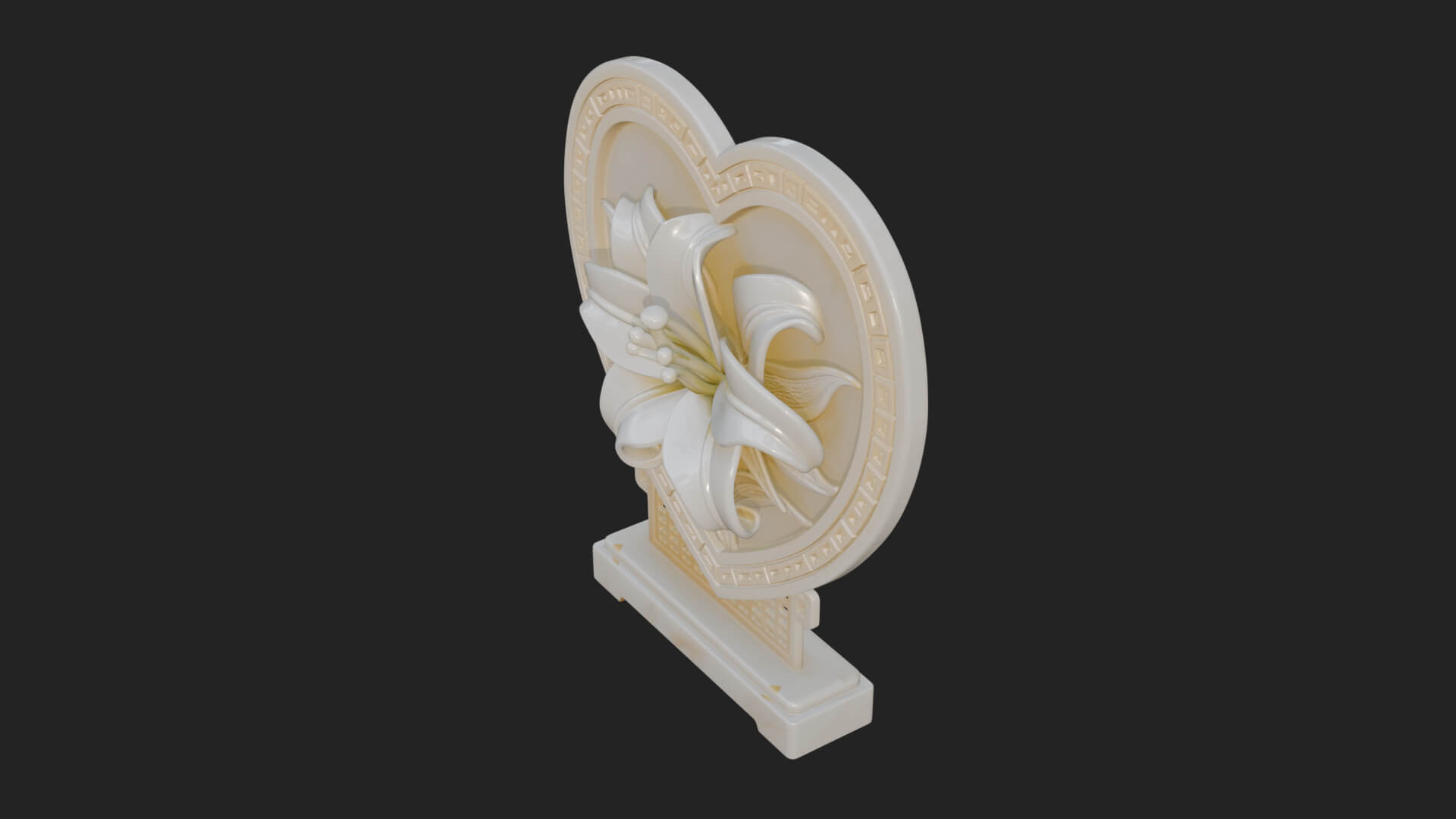 Ornate Framed Heart Plaque Design 60 3D Print Model 3D Model