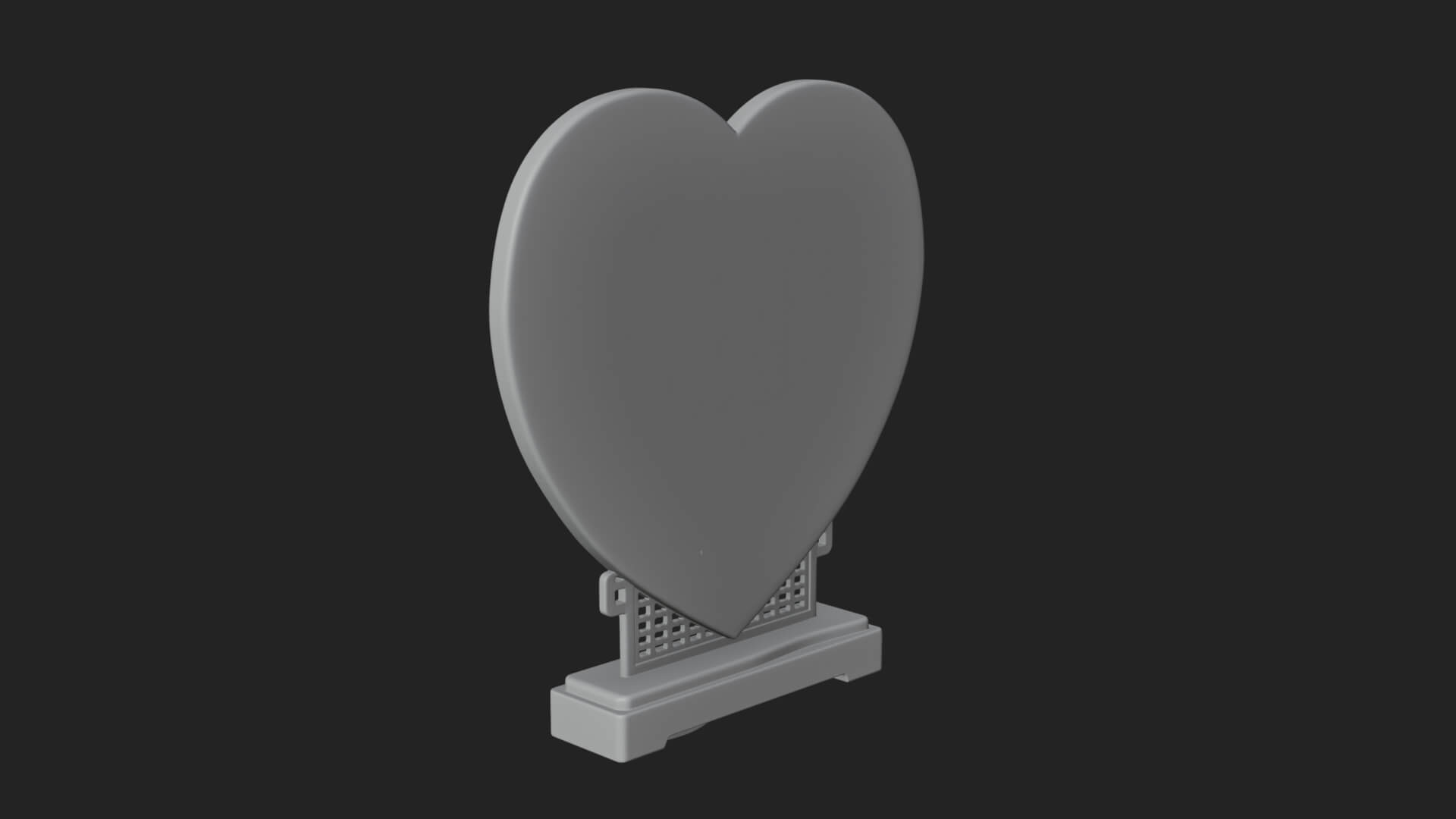 Ornate Framed Heart Plaque Design 60 3D Print Model 3D Model