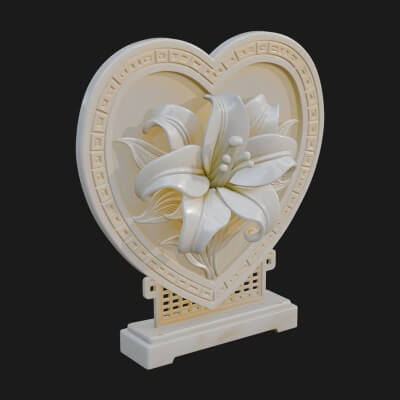 Ornate Framed Heart Plaque Design 60 3D Print Model