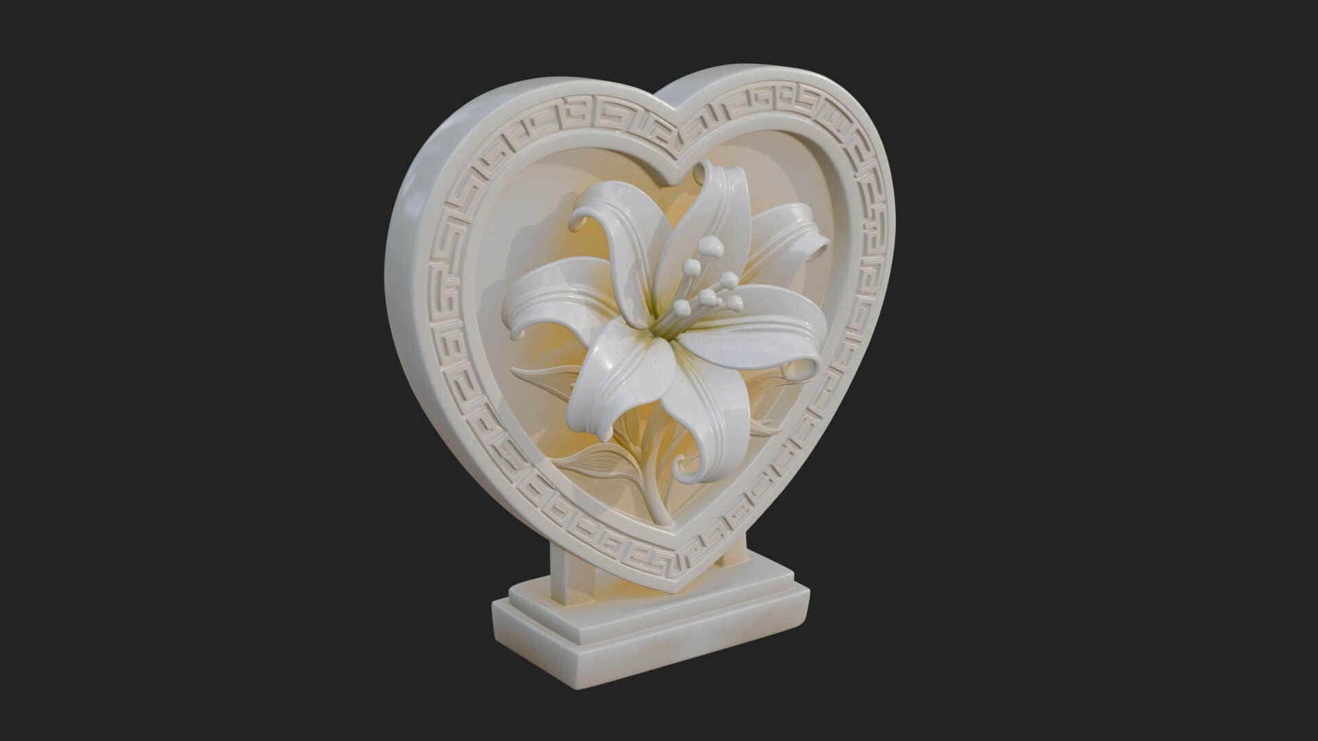 Ornate Framed Heart Plaque Design 62 3D Print Model 3D Model