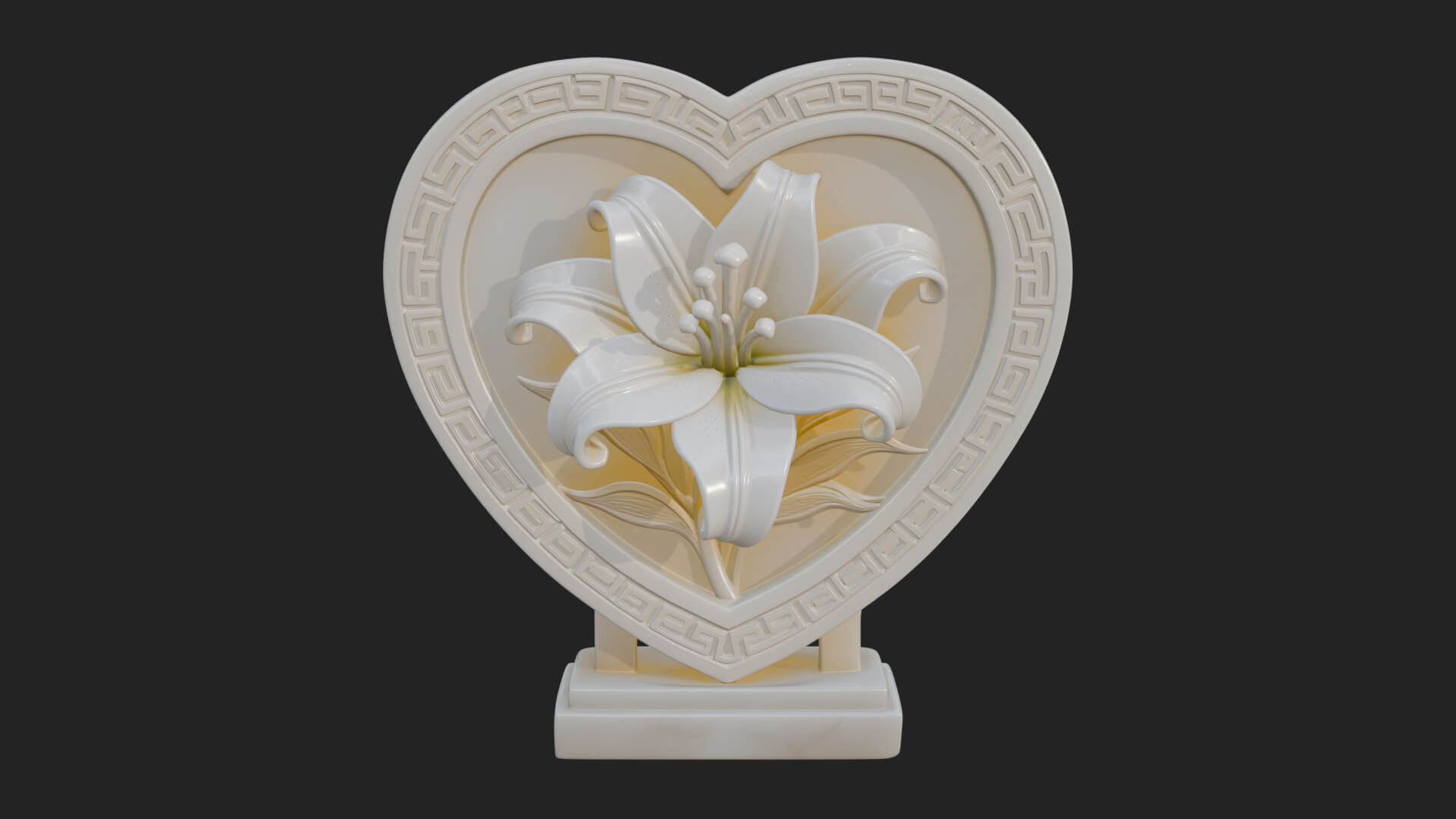 Ornate Framed Heart Plaque Design 62 3D Print Model 3D Model
