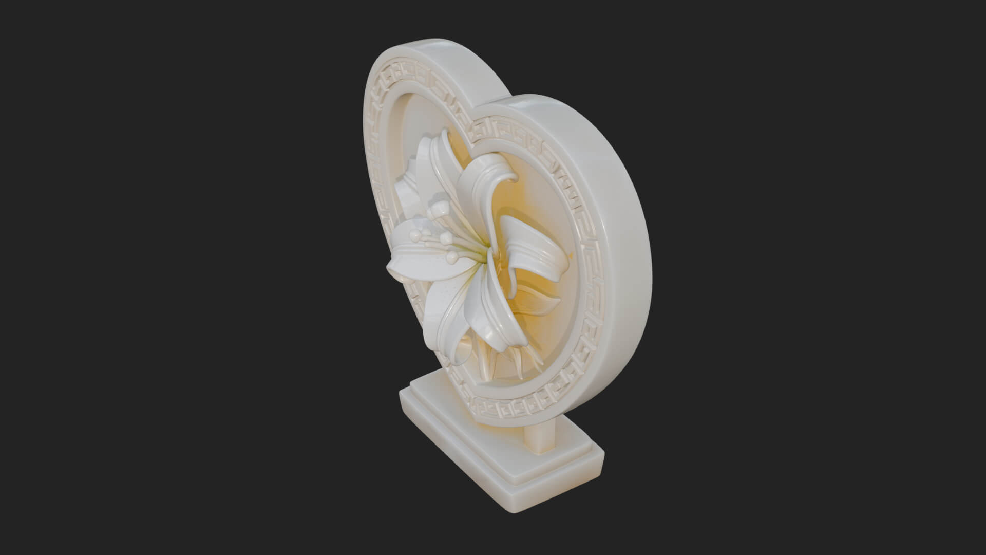 Ornate Framed Heart Plaque Design 62 3D Print Model 3D Model