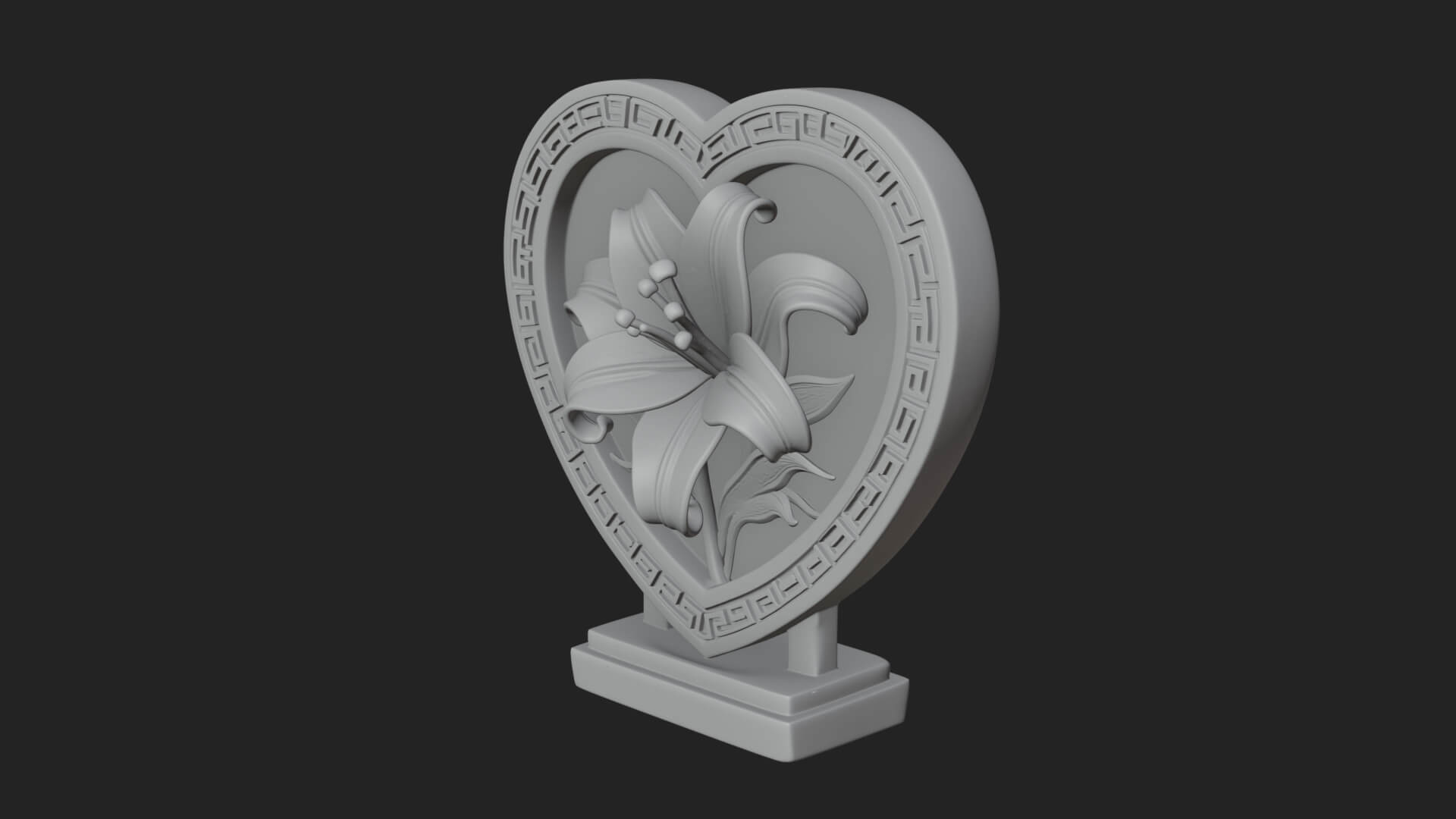 Ornate Framed Heart Plaque Design 62 3D Print Model 3D Model