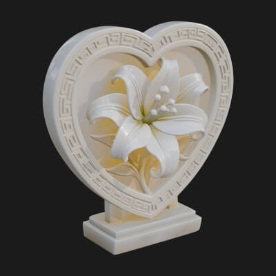 Ornate Framed Heart Plaque Design 62 3D Print Model