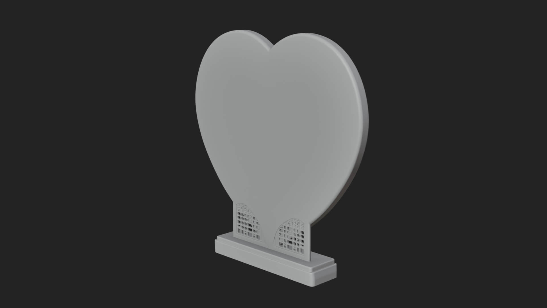 Ornate Framed Heart Plaque Design 63 3D Print Model 3D Model