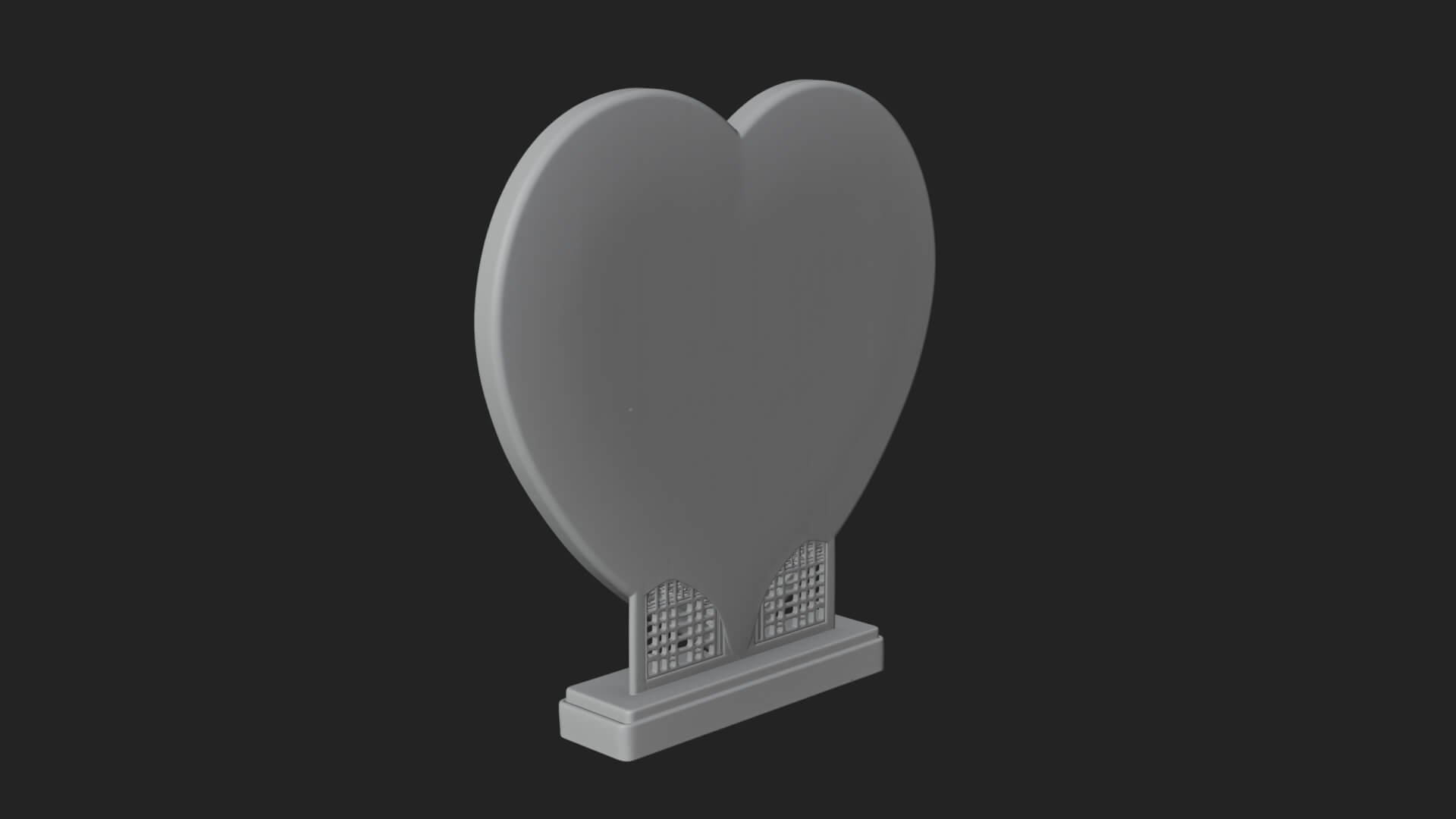 Ornate Framed Heart Plaque Design 63 3D Print Model 3D Model