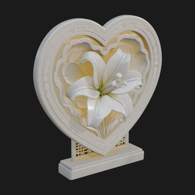 Ornate Framed Heart Plaque Design 63 3D Print Model