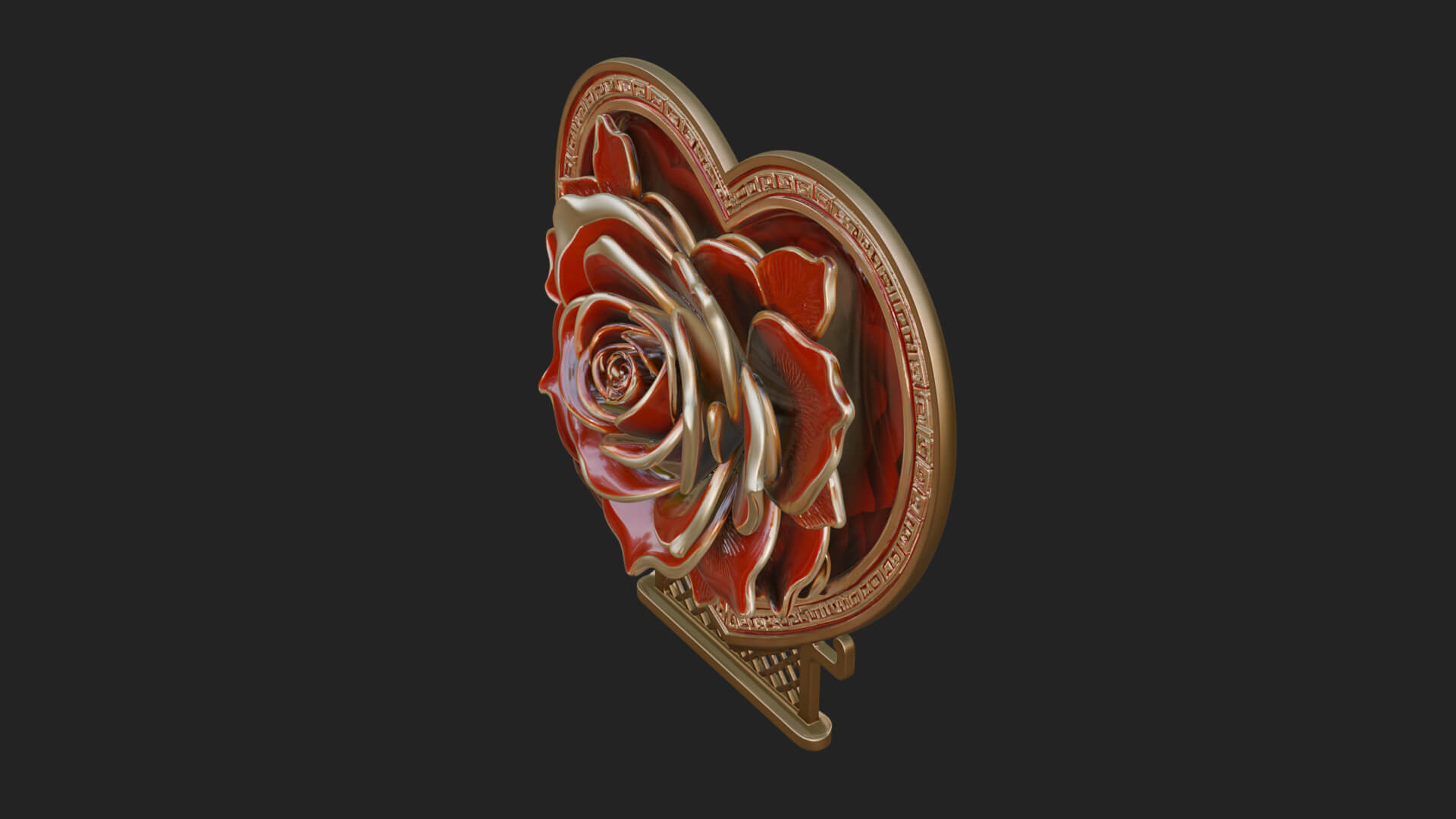 Ornate Framed Heart Plaque Design 64 3D Print Model 3D Model