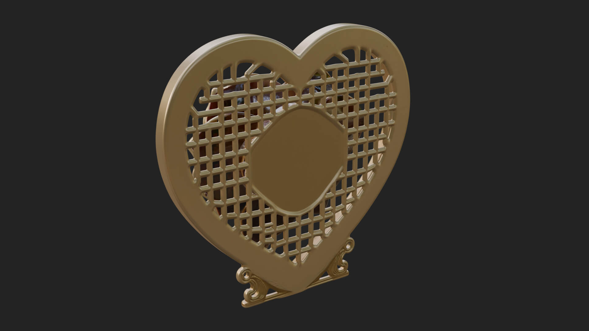 Ornate Framed Heart Plaque Design 65 3D Print Model 3D Model