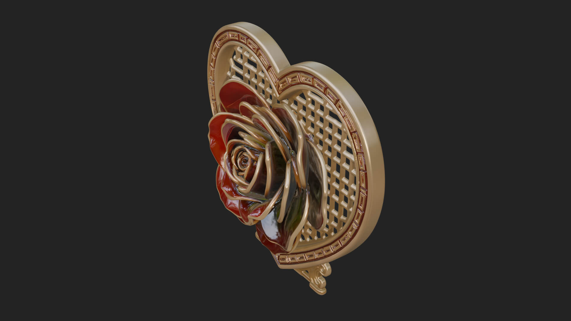 Ornate Framed Heart Plaque Design 65 3D Print Model 3D Model