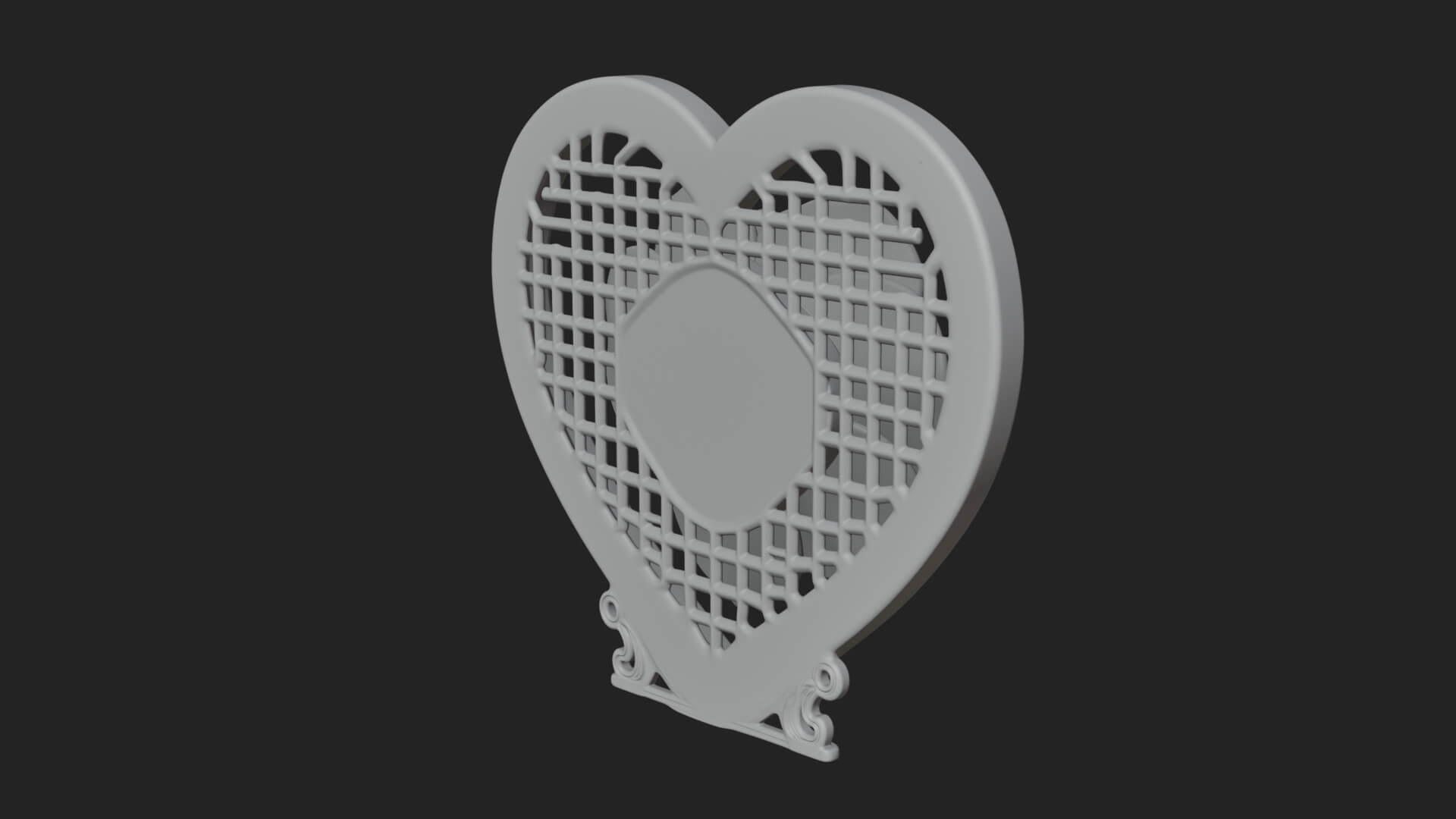 Ornate Framed Heart Plaque Design 65 3D Print Model 3D Model