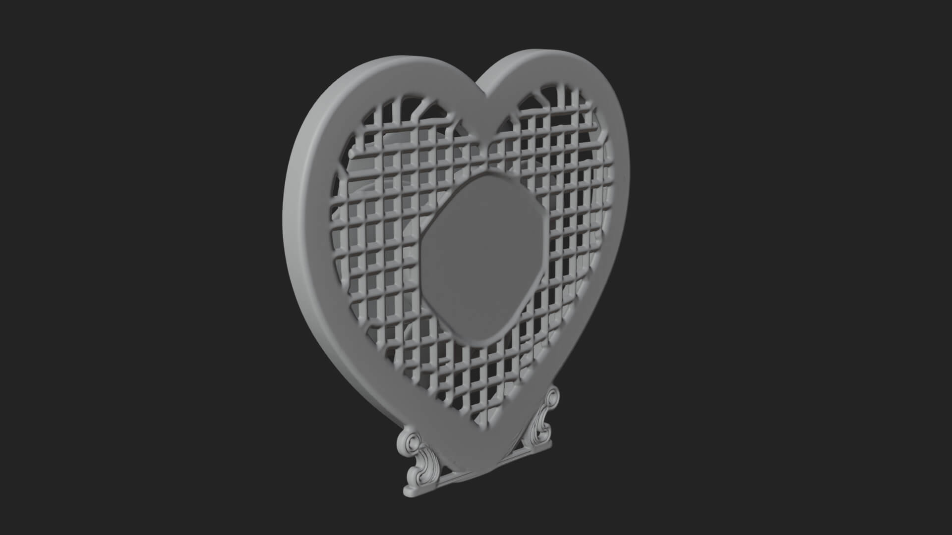 Ornate Framed Heart Plaque Design 65 3D Print Model 3D Model