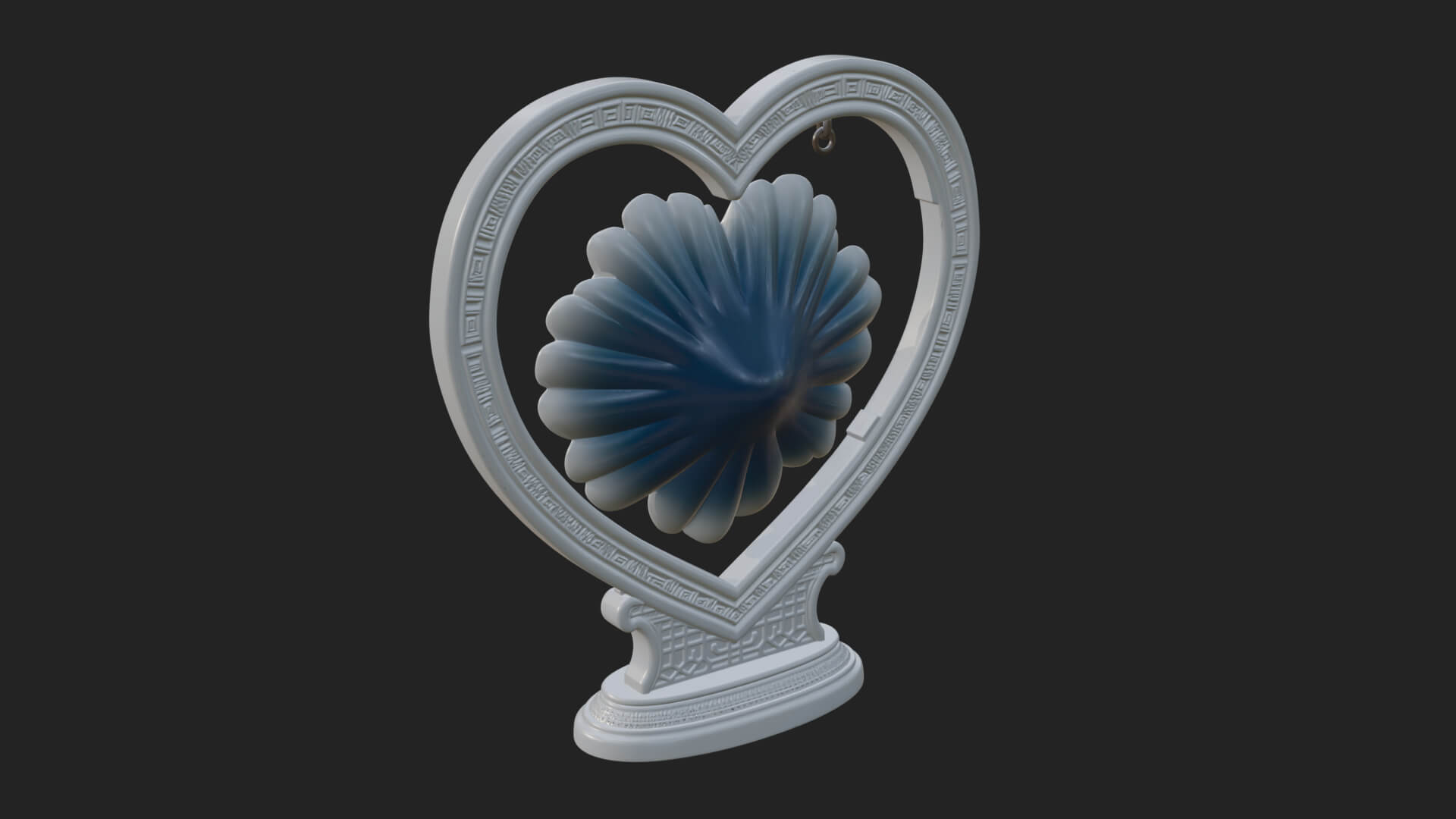 Ornate Framed Heart Plaque Design 67 3D Print Model 3D Model