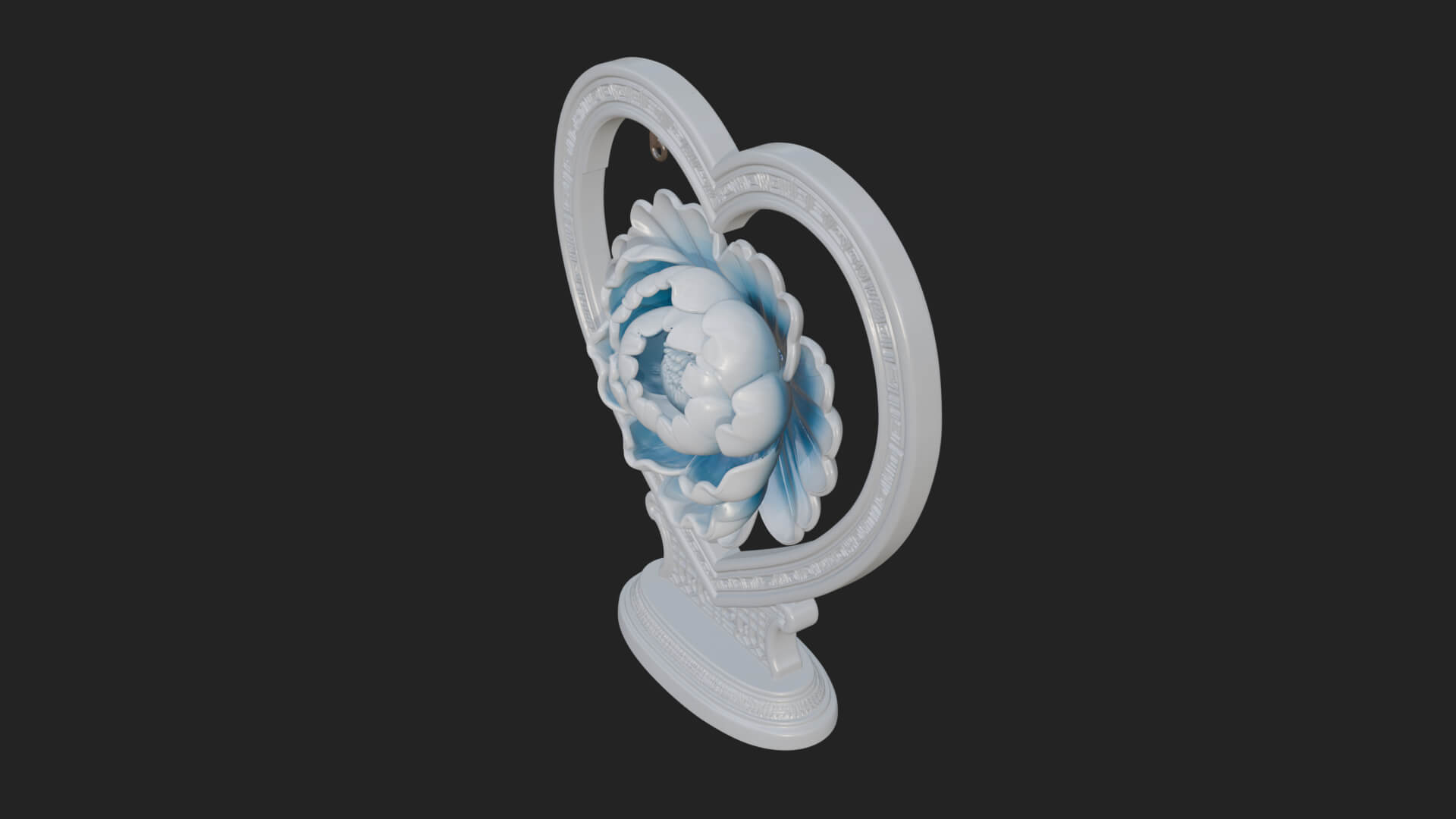 Ornate Framed Heart Plaque Design 67 3D Print Model 3D Model