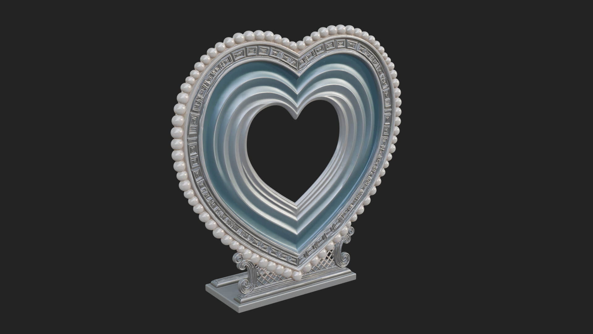 Ornate Framed Heart Plaque Design 69 3D Print Model 3D Model