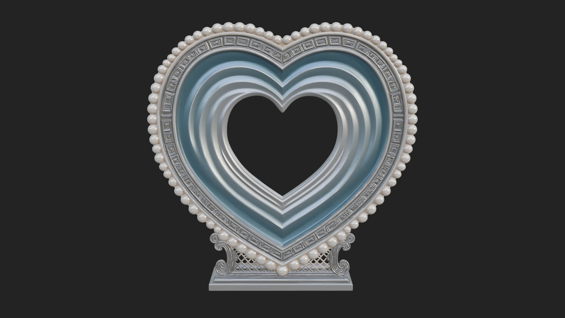 Ornate Framed Heart Plaque Design 69 3D Print Model 3D Model