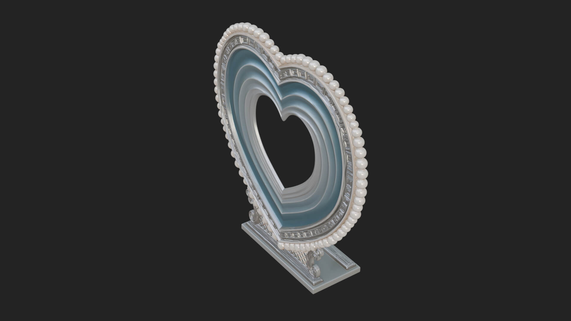 Ornate Framed Heart Plaque Design 69 3D Print Model 3D Model