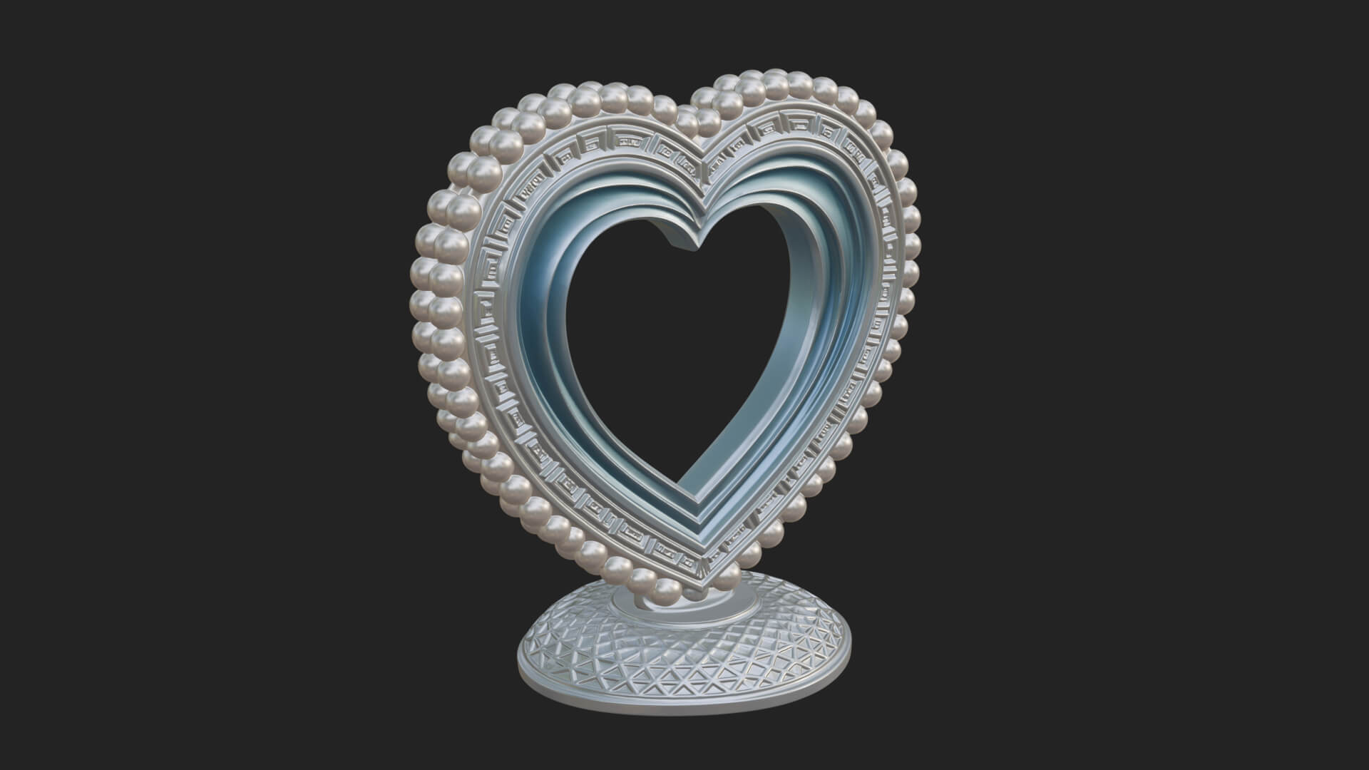 Ornate Framed Heart Plaque Design 70 3D Print Model 3D Model